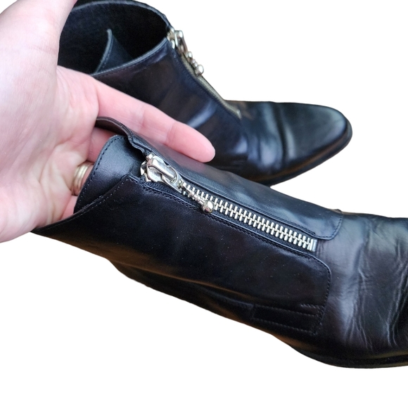 GUESS x VINTAGE 90s ankle booties in black leather made in Italy 37 - Picture 9 of 9